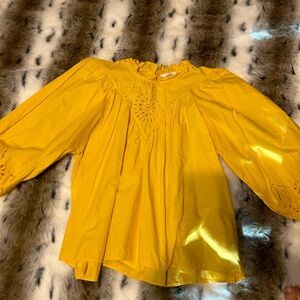 H&M Vibrant Yellow Eyelet Top